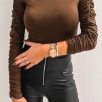 Κορμάκι ζιβάγκο με σούρες καφέ