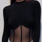 Μαύρο κορμάκι με διαφάνεια