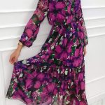 Μακρύ floral μακρυμάνικο φόρεμα