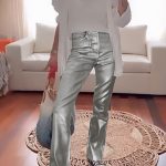 Μεταλλικό παντελόνι σε ασημί