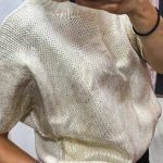 Metallic πλεκτή μπλούζα σε λευκό