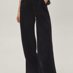 Κοτλέ παντελόνι καμπάνα μαύρο