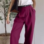 Oversize office παντελόνι με τσέπες ματζέντα