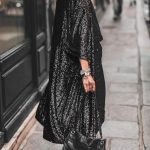 Ζακέτα με παγιέτα maxi μαύρο