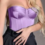 Σατέν στράπλες μπούστο λιλά
