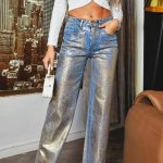 Παντελόνι με metallic design multicolor