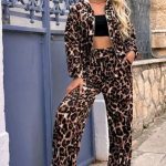 Animal print βελουτέ σετάκι leopard
