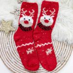 Christmas cozy κάλτσες Santa's reindeer