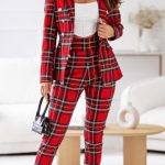 Σετ καρώ κουστούμι κόκκινο