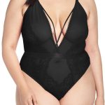 Διάφανο κορμάκι με δαντέλα Plus Size