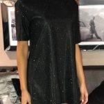 Lurex λαμπερό φόρεμα μαύρο