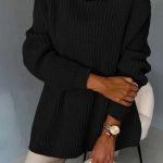 Πλεκτό με ζιβάγκο μαύρο