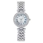 Elegant Ρολόι χειρός με διακοσμητικές πέτρες σε ασημί