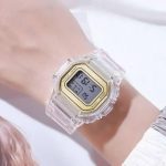 Golden Unisex διάφανο ψηφιακό ρολόι χειρός