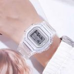 Άσπρο Unisex διάφανο ψηφιακό ρολόι χειρός