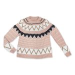 Winter print πουλόβερ ροζ