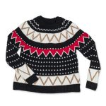 Winter print πουλόβερ μαύρο