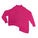 Ασύμμετρο πλεκτό με ζιβάγκο φούξια