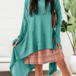 Ασύμμετρο μπλουζάκι με κουκούλα βεραμάν