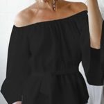 Off shoulder μαύρο τοπάκι