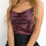 Mirror sequin τοπ σε ματζέντα
