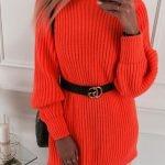 Πορτοκαλί πλεκτό με ζιβάγκο