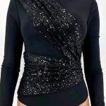 Mix and match κορμάκι με παγιέτα σε μαύρο