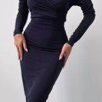 Bodycon φόρεμα off shoulder μαύρο