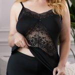 Μαύρο σετάκι για ύπνο Plus Size