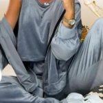 Σετ φόρμα βελουτέ σε γκρι