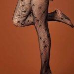 Διχτυωτό καλσόν με αστέρια και φεγγάρι print