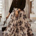 Φούστα τούλινη με leaves print