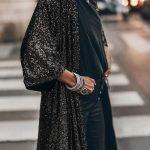 Ζακέτα sequin maxi μαύρο