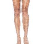 Fishnet κάλτσα ζαρτιέρας με δαντέλα σε λευκό