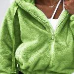 Bomber γουνάκι με κουκούλα πράσινο