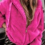 Bomber γουνάκι με κουκούλα φούξια