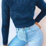 Fluffy cozy ζιβάγκο μπλε