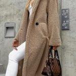 Παλτό με κουκούλα σε μπεζ