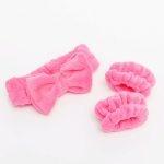 Σετ headband κορδέλα με περικάρπια ροζ