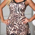 Leopard babydoll με ασορτί thong
