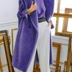 Longline αμάνικο μακρύ teddy σε μωβ