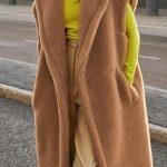 Longline αμάνικο μακρύ teddy ταμπά