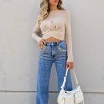 Jean με strass ψηλόμεσο