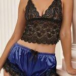 Σετ νεγκλιζέ crop τοπ μπλε