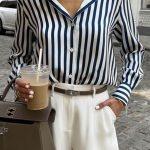 Ριγέ πουκάμισο μπλε