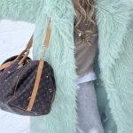 Fluffy μακριά γούνα φιστίκι