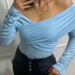 Κορμάκι χιαστί μπούστο γαλάζιο