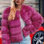 Γούνα puffer style μακρυμάνικη σε φούξια