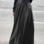 Maxi φούστα με ζωνάκια μαύρο