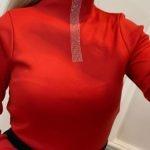 Ελαστικό ζιβάγκο με stripes strass κόκκινο